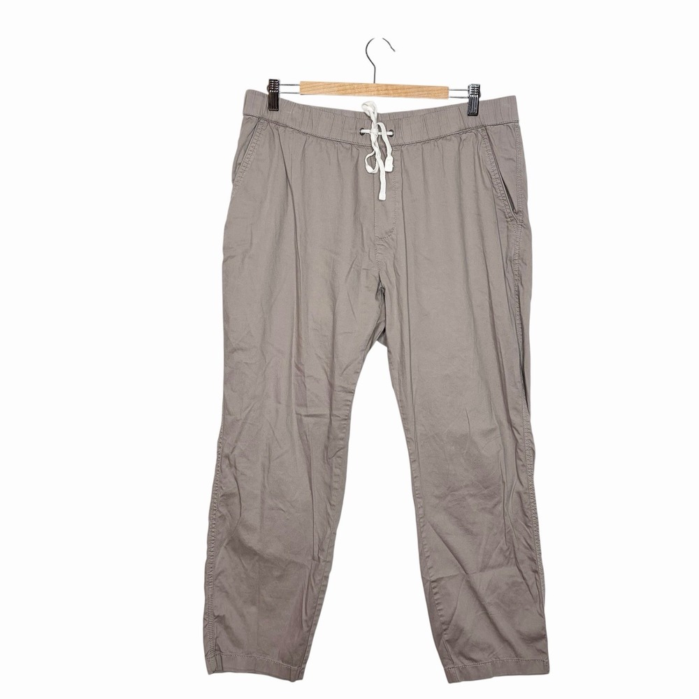Pact Daily Twill Pants Tan Womens Size XL Drawstring Fisherman Nautical Coastal